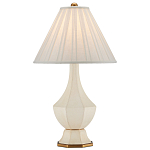 Настольная лампа с фактурным конусовидным абажуром и кожаным каркасом Malifis варинант исполнения - 3 | Loft Concept в Красноярске