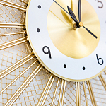 Часы настенные из металла в виде солнца с белым циферблатом Mirror Tower Clock варинант исполнения - 3 | Loft Concept в Красноярске