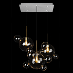 Люстра подвесная 3 лампы с прозрачными стеклянными шарами и золотыми деталями Giopato & Coombes варинант исполнения - 2 | Loft Concept в Красноярске