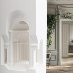 Встраиваемый в стену гипсовый светильник под покраску с арками и рельефными колоннами Antiquity Athena варинант исполнения - 10 | Loft Concept в Красноярске