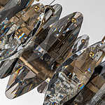 Люстра подвесная круглая с овальными подвесками из стекла дымчатого цвета Harlow Crystal Round варинант исполнения - 3 | Loft Concept в Красноярске