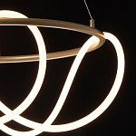 Люстра подвесная круглая золотого цвета с белыми изогнутыми световыми линиями Luke Lampco Tracer Lamp варинант исполнения - 5 | Loft Concept в Красноярске