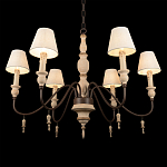 Люстра на металлическом основании с 6-ю белыми тканевыми абажурами Terrain варинант исполнения - 8 | Loft Concept в Красноярске