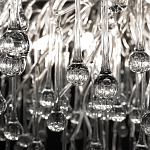 Люстра подвесная с прозрачными стеклянными подвесками в форме капель Диаметр 100 см Droplet Chandelier варинант исполнения - 20 | Loft Concept в Красноярске