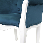 Кресло низкое в стиле прованс Louis French Armchair white and blue velour варинант исполнения - 4 | Loft Concept в Красноярске