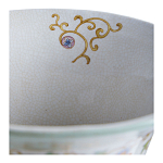 Ваза высокая из фарфора на бронзовом основании Turquoise Blooming Garden варинант исполнения - 4 | Loft Concept в Красноярске