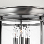 Потолочный светильник в форме фонаря с прозрачным цилиндрическим плафоном и тремя лампами в форме свечей Hinkley варинант исполнения - 4 | Loft Concept в Красноярске
