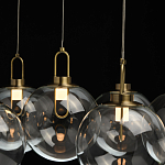 Люстра с 7-ю плафонами из прозрачного стекла в форме шара Orb Cascade  варинант исполнения - 7 | Loft Concept в Красноярске