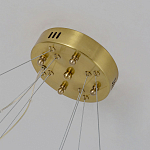 Люстра подвесная двухъярусная с золотистымыми кольцами и прозрачными стеклянными элементами Ring Horizontal варинант исполнения - 2 | Loft Concept в Красноярске