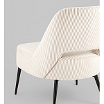 Кресло лаунж Бостон велюр рельефный молочный на черных ножках варинант исполнения - 3 | Loft Concept в Красноярске