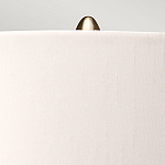 Настольная лампа с шарообразным прозрачным основанием из цветного переработанного стекла и белым цилиндрическим абажуром Elstead Lighting варинант исполнения - 3 | Loft Concept в Красноярске