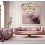 Люстра круглая с декоративными элементами в виде крупных хрустальных цветов Palace Gardens варинант исполнения - 6 | Loft Concept в Красноярске