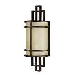 Бра бронзового цвета с полукруглым матовым стеклянным плафоном в геометрическом каркасе Feiss варинант исполнения - 1 | Loft Concept в Красноярске