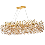 Линейная люстра с хрустальными подвесками Fairytree Gold Crystal Linear Chandelier 14 варинант исполнения - 1 | Loft Concept в Красноярске