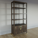 Стеллаж со стеклянными полками Elsa Dreams Walnut варинант исполнения - 2 | Loft Concept в Красноярске