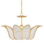 Люстра в форме тюльпана с лепестками из прозрачных стеклянных бусин Hanging Flowers варинант исполнения - 4 | Loft Concept в Красноярске