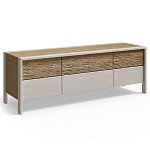 ТВ тумба 2 двери и 2 ящика с подсветкой на рельефном фасаде Warm Industrial варинант исполнения - 4 | Loft Concept в Красноярске