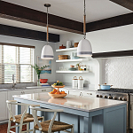 Подвесной светильник белый колоколообразный с декоративной обмоткой из веревки Hinkley варинант исполнения - 6 | Loft Concept в Красноярске