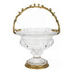 Чаша из прозрачного стекла на ножке с бронзовой ручкой в виде ветки Eden Garden варинант исполнения - 1 | Loft Concept в Красноярске