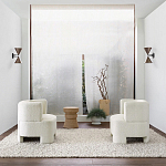 Приставной стол с отделкой из джута Juti D35 см варинант исполнения - 6 | Loft Concept в Красноярске