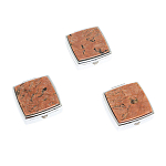 Таблетница карманная квадратная с 2-мя отделениями с зеркалом и накладкой из натурального камня Пегматит Silver Stone Pillboxes варинант исполнения - 4 | Loft Concept в Красноярске