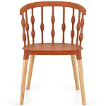 Пластиковый стул на ножках из массива бука Ferret Spiral Brown варинант исполнения - 2 | Loft Concept в Красноярске