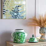 Ваза с зелёными листьями и крышкой Vase Green Leaves варинант исполнения - 4 | Loft Concept в Красноярске