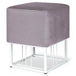 Пуф квадратный фиолетовый велюр на белом металлическом основании Celeste Purple варинант исполнения - 1 | Loft Concept в Красноярске