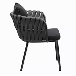 Стул мягкий с декором в виде плетеных лент на спинке и подлокотниках Semicircular Chair Decorated with Ribbons варинант исполнения - 9 | Loft Concept в Красноярске