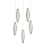 Люстра круглая каскадня с 5-ю плафонами из металлической сетки Mesh Lampshade Lighting варинант исполнения - 1 | Loft Concept в Красноярске