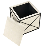 Пуф бежевый с черной металлической рамой Beige Pouf варинант исполнения - 1 | Loft Concept в Красноярске