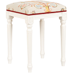 Банкетка одноместная из массива бука бежевая с растительным орнаментом Raffael Beige Floral Banquette варинант исполнения - 1 | Loft Concept в Красноярске