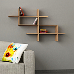 Полка фигурная подвесная цвета древесины HALIC BOOKCASE OAK варинант исполнения - 1 | Loft Concept в Красноярске