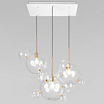 Люстра подвесная 3 лампы с прозрачными стеклянными шарами и золотыми деталями Giopato & Coombes варинант исполнения - 1 | Loft Concept в Красноярске