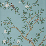 Обои ручная роспись Gustavian Garden Special Colourway on Duck Egg dyed silk варинант исполнения - 1 | Loft Concept в Красноярске
