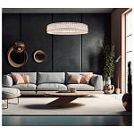 Люстра подвесная круглая из прозрачного хрусталя с корпусом из металла цвета хром Selfsufficient варинант исполнения - 7 | Loft Concept в Красноярске