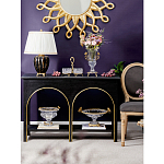 Чаша из прозрачного стекла с бронзовым ободком и фигурками бабочек Eden Garden варинант исполнения - 3 | Loft Concept в Красноярске