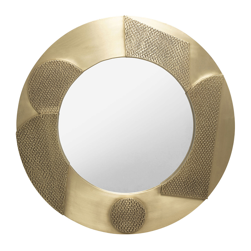 Зеркало золотое со вставками в виде геометрических фигур Зеркало Золотой в Красноярске | Loft Concept 