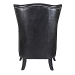 Кресло из натуральной кожи на 4-х деревянных ножках из массива бука Daniel Leather Armchair black варинант исполнения - 3 | Loft Concept в Красноярске