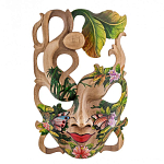 Маска деревянная резная расписная Tropical Paradise варинант исполнения - 3 | Loft Concept в Красноярске