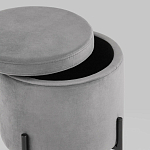 Серый пуф на черных ножках SANJAY варинант исполнения - 3 | Loft Concept в Красноярске