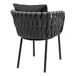 Стул мягкий с декором в виде плетеных лент на спинке и подлокотниках Semicircular Chair Decorated with Ribbons варинант исполнения - 10 | Loft Concept в Красноярске