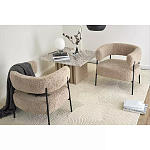 Кресло полукруглое мягкое с буклированной обивкой Armchair with Boucle Upholstery варинант исполнения - 4 | Loft Concept в Красноярске