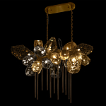 Люстра подвесная с 22-мя гранёными стеклянными плафонами с вертикальными подвесками Gilded Mirage  варинант исполнения - 6 | Loft Concept в Красноярске