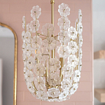 Подвесной светильник декорированный цветами из стекла Lightness of Flowers варинант исполнения - 4 | Loft Concept в Красноярске