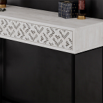 Консоль напольная пыльного белого цвета с выдвижным ящиком с резным орнаментом HEATON CONSOLE OAK варинант исполнения - 4 | Loft Concept в Красноярске