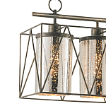 Люстра прямоугольная с 5-ю плафонами из стекла с узором Translucent Pattern варинант исполнения - 1 | Loft Concept в Красноярске