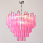 Элитная Люстра Textured Glass Pink Chandelier Ярко Розовое стекло варинант исполнения - 4 | Loft Concept в Красноярске