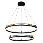 Люстра подвесная с двумя кольцами черного и золотого цвета Ring Horizontal варинант исполнения - 1 | Loft Concept в Красноярске