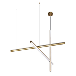 Люстра с 3-мя  пересекающимися цилиндрическими плафонами на тонких тросах Trumpet tube варинант исполнения - 4 | Loft Concept в Красноярске